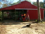 11-21-08 Booger guarding the Big RED Beast.jpg